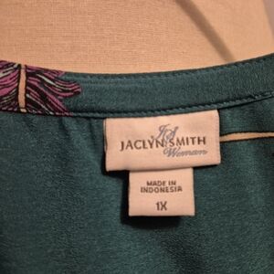 Jaclyn Smith Teal and Purple Blouse